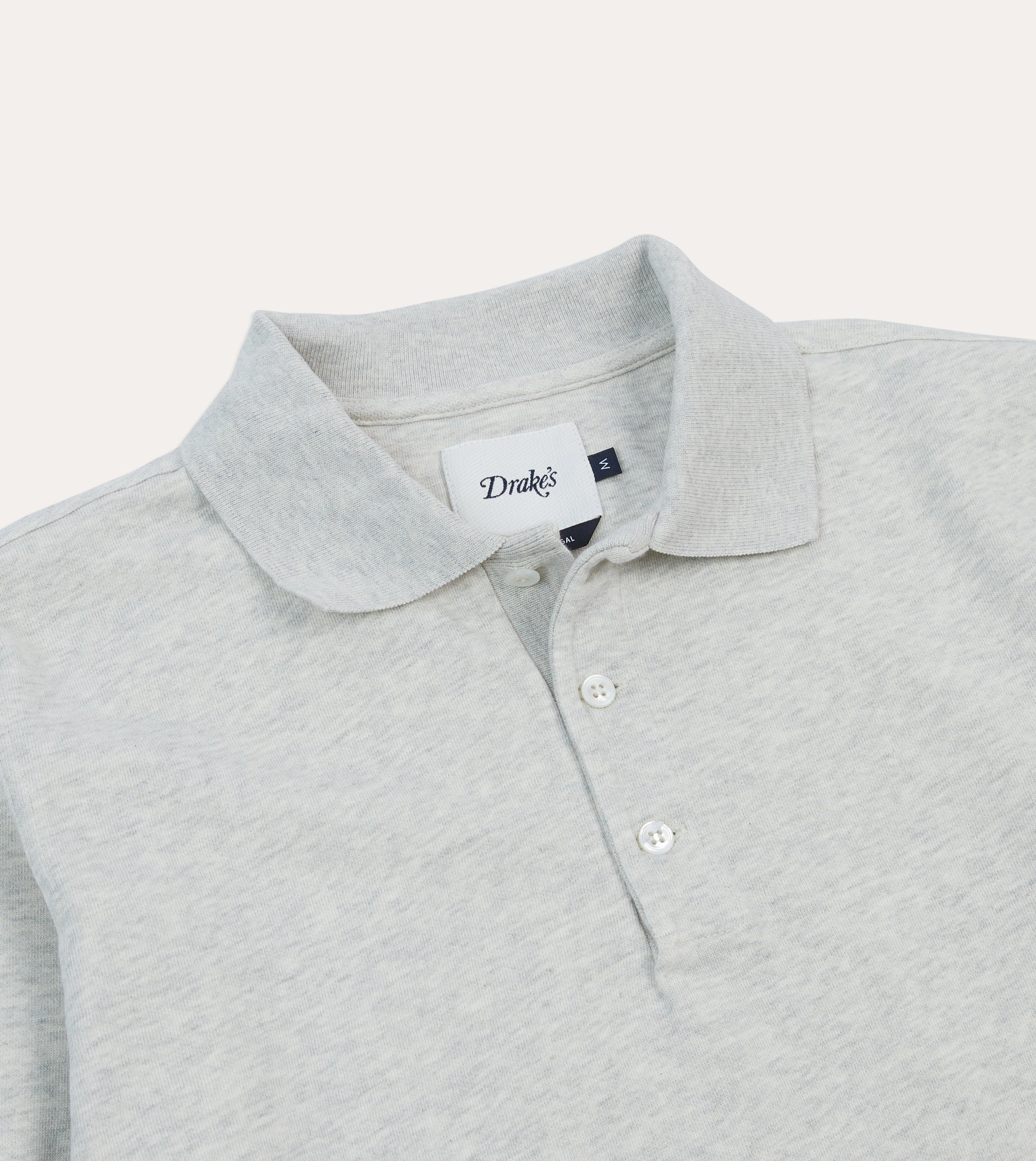 Grey Melange Jersey Cotton Long-Sleeve Polo Shirt product bundle