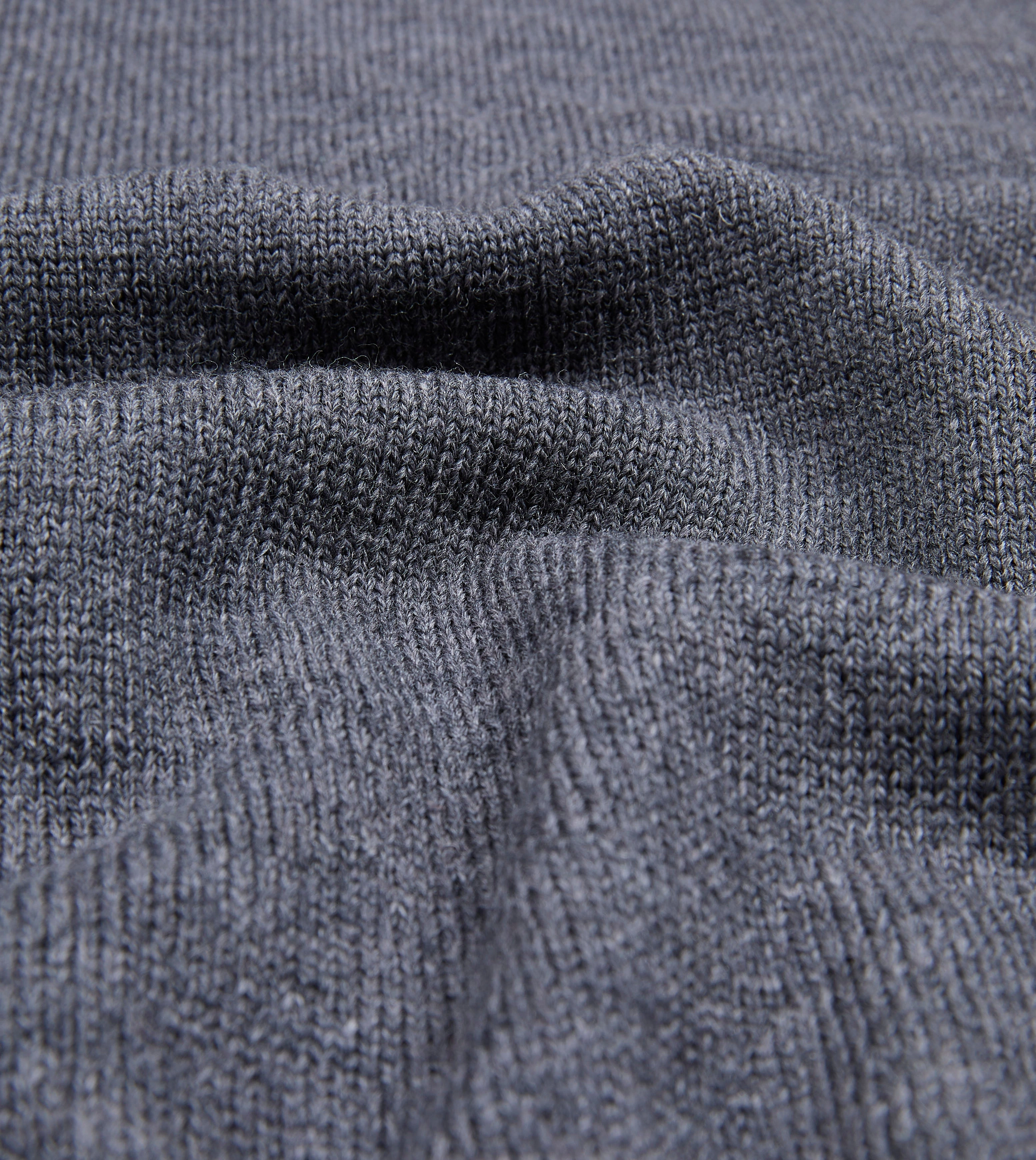 Grey Melange Merino Crew Neck Jumper Airflow channels No Stress