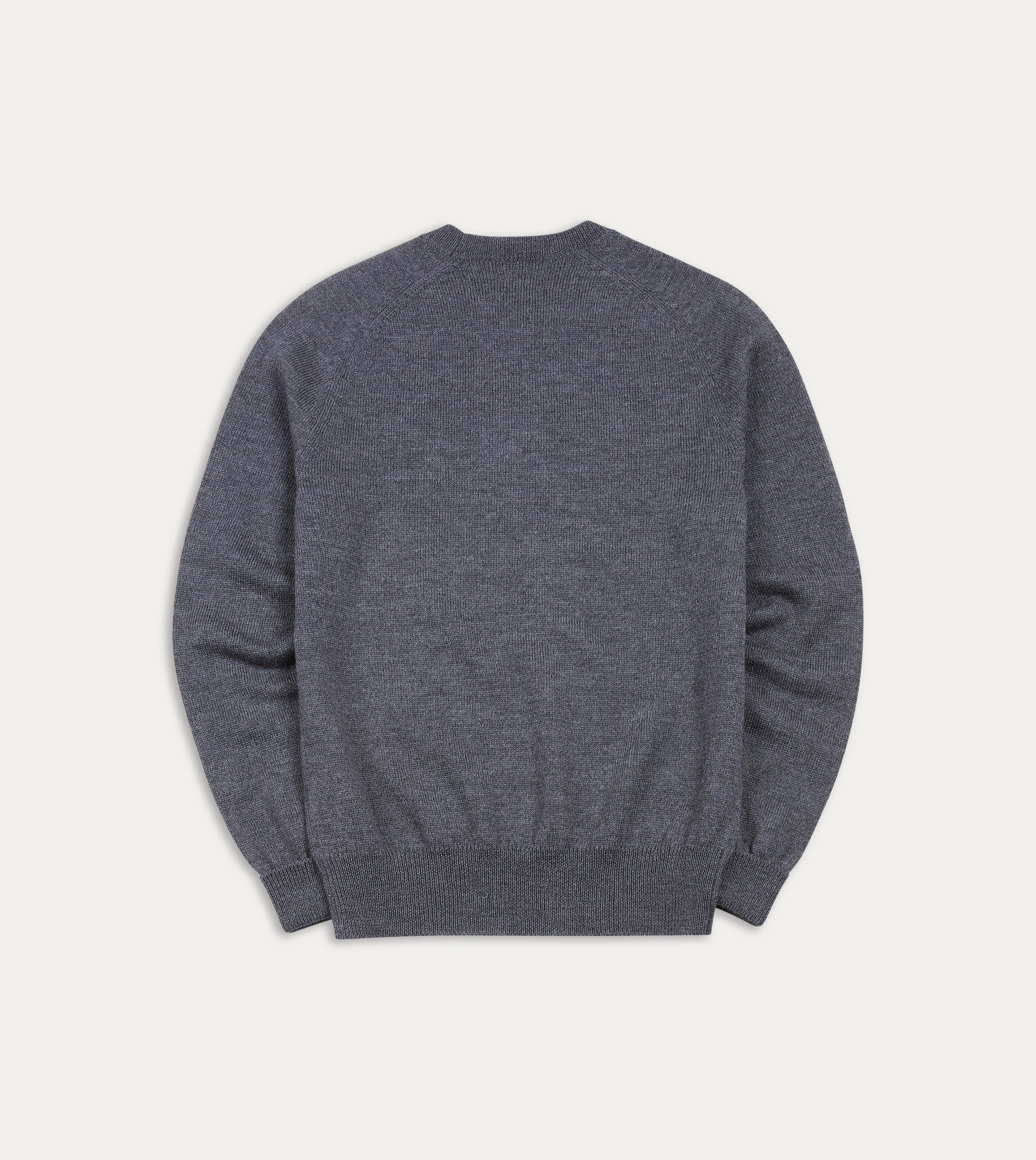 Quiet Style Eco Friendly Dye Grey Melange Merino Crew Neck Jumper