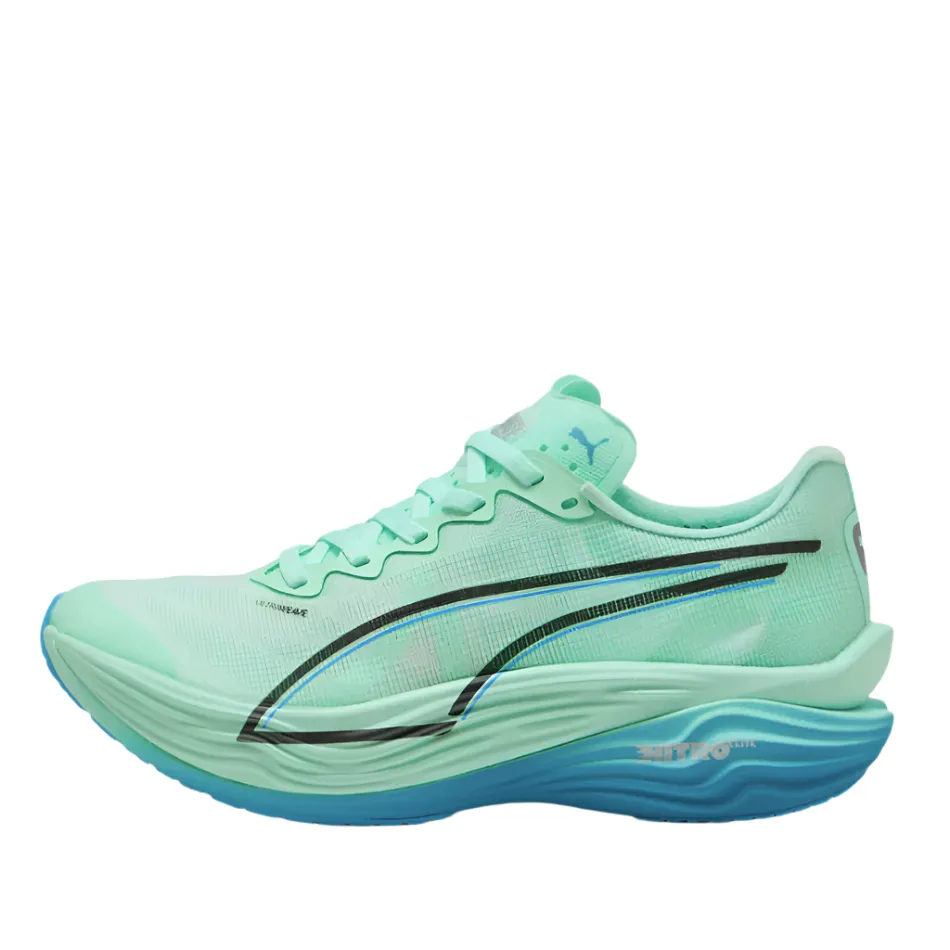 Neutral Ride PUMA Men's Deviate NITRO Elite 3 Running Shoes in Mint Melt/Speed Blue AW25