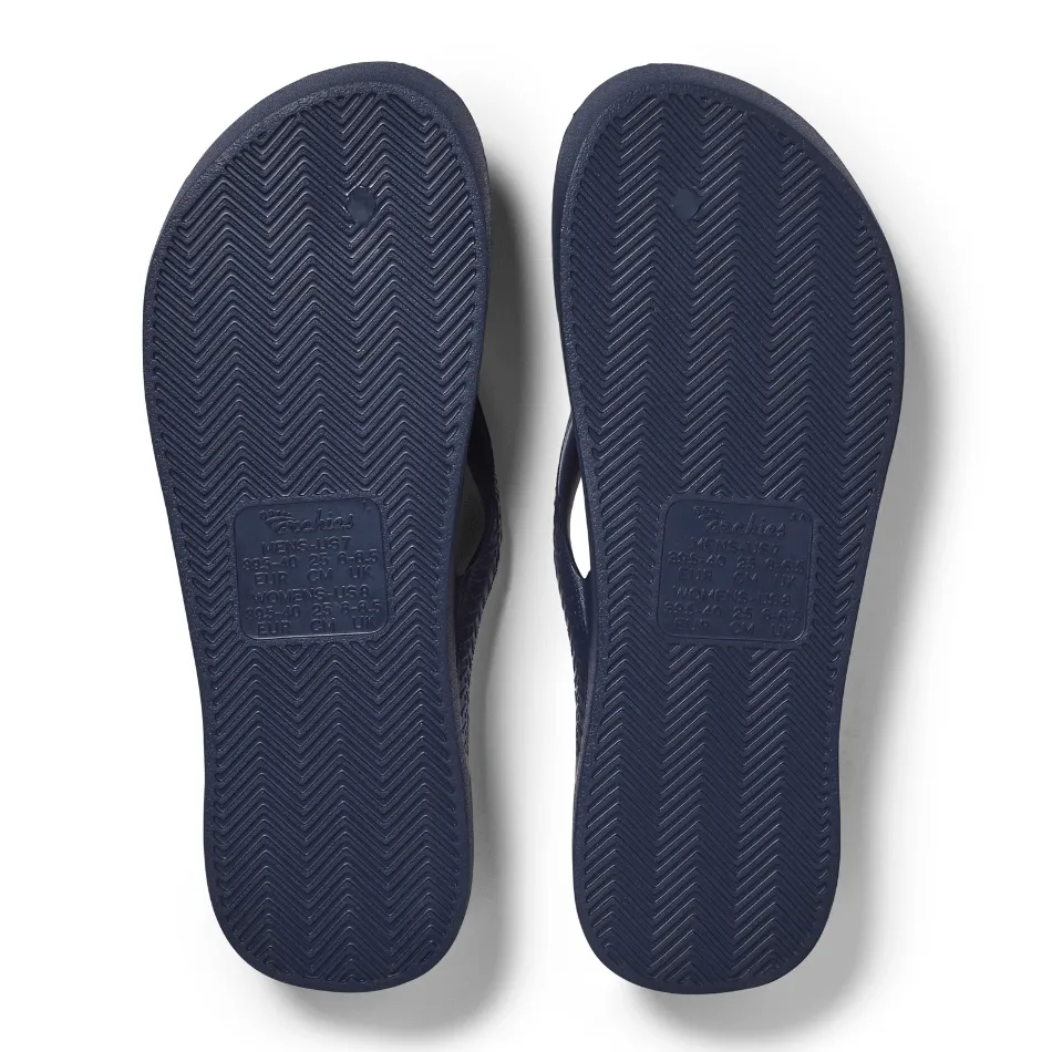 triathlon running wear Archies Arch Support Flip Flops in Navy