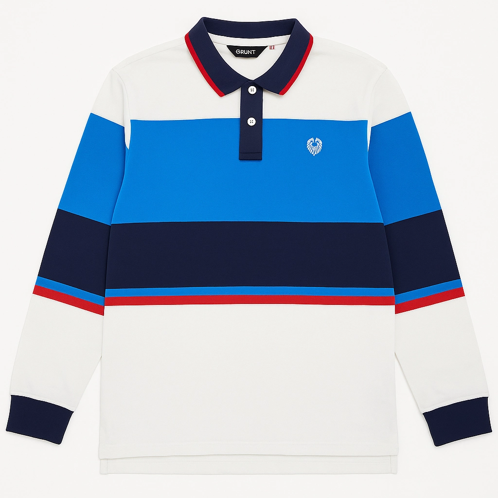 Sporty Look Wear Grunt Premium Men Stripe Long Sleeve Polo