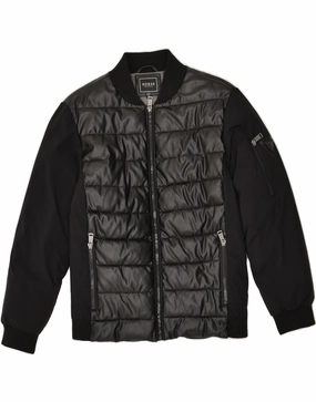 GUESS Boys Bomber Jacket 11-12 Years Black Polyurethane Reunion Anti Slip Collar