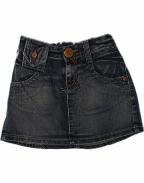 GUESS Girls Denim Skirt 5-6 Years W24 Navy Blue Cotton Wave Soft Breeze Flow