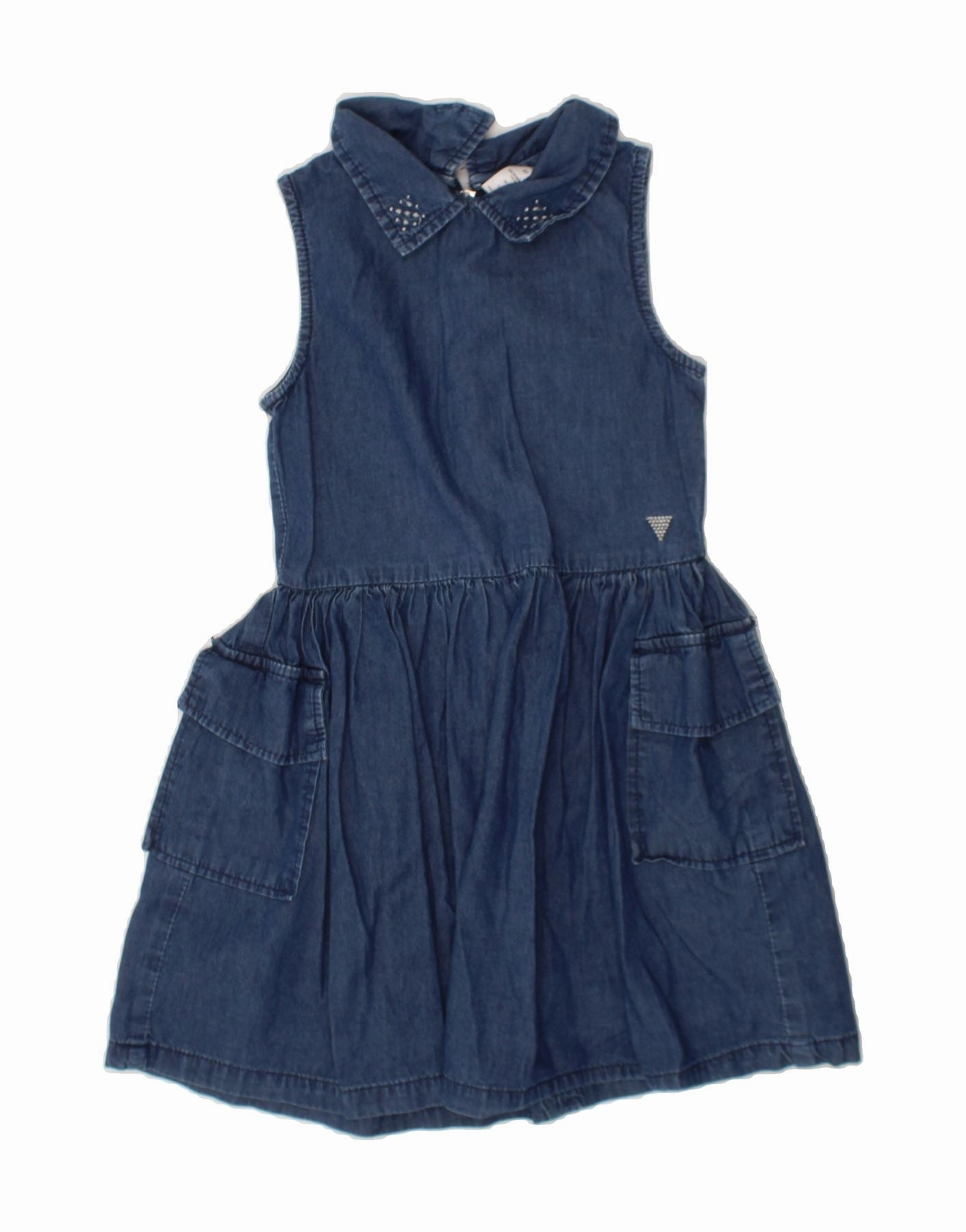 GUESS Girls Sleeveless Denim Dress 3-4 Years Blue Cotton Wedding Style