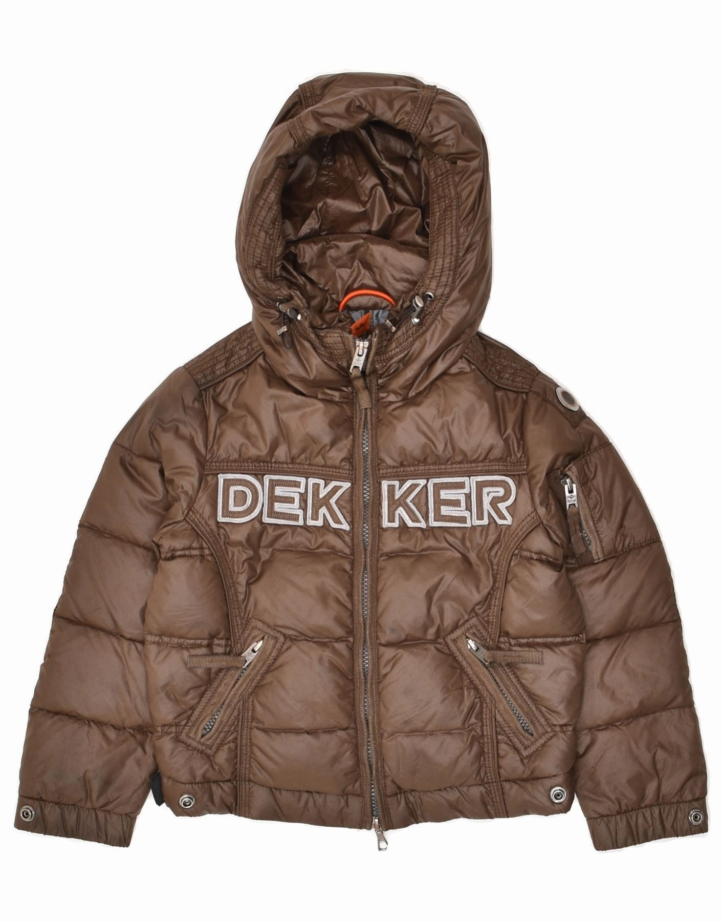 Ritual DEKKER Boys Graphic Hooded Padded Jacket 6-7 Years XS Brown Polyamide