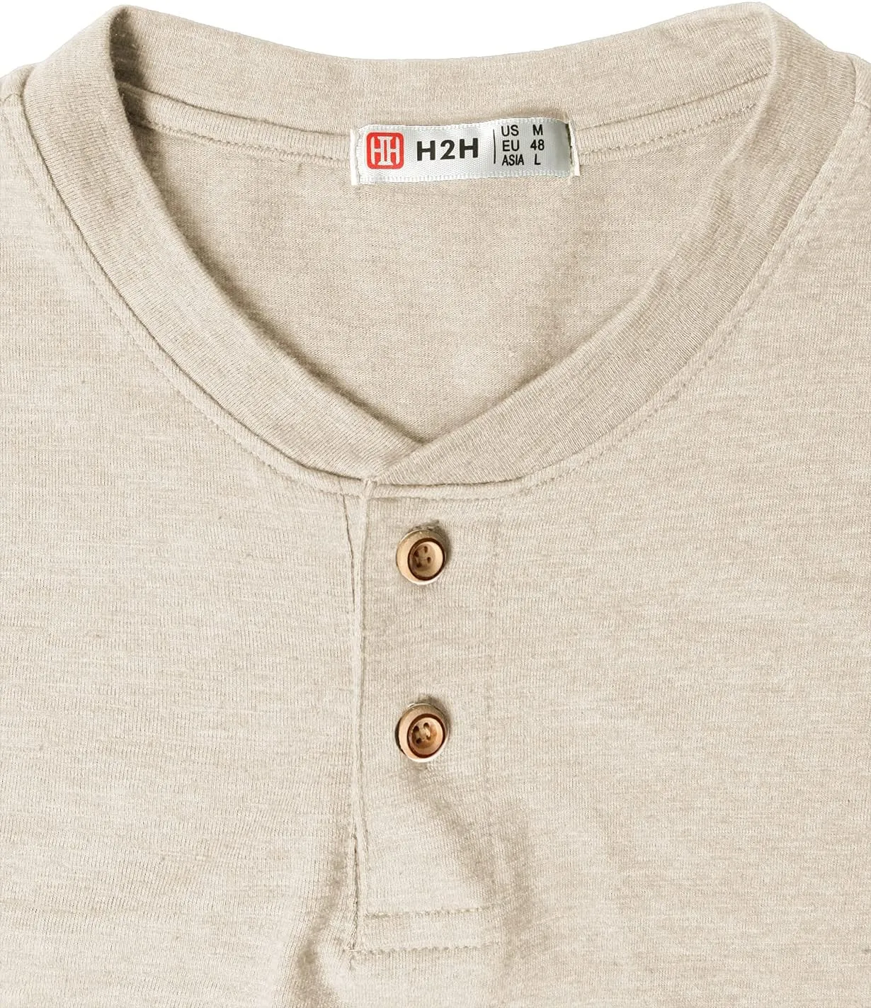 H2H Mens Casual Premium Slim Fit Henley Shirts Lightweight Thin Fabric