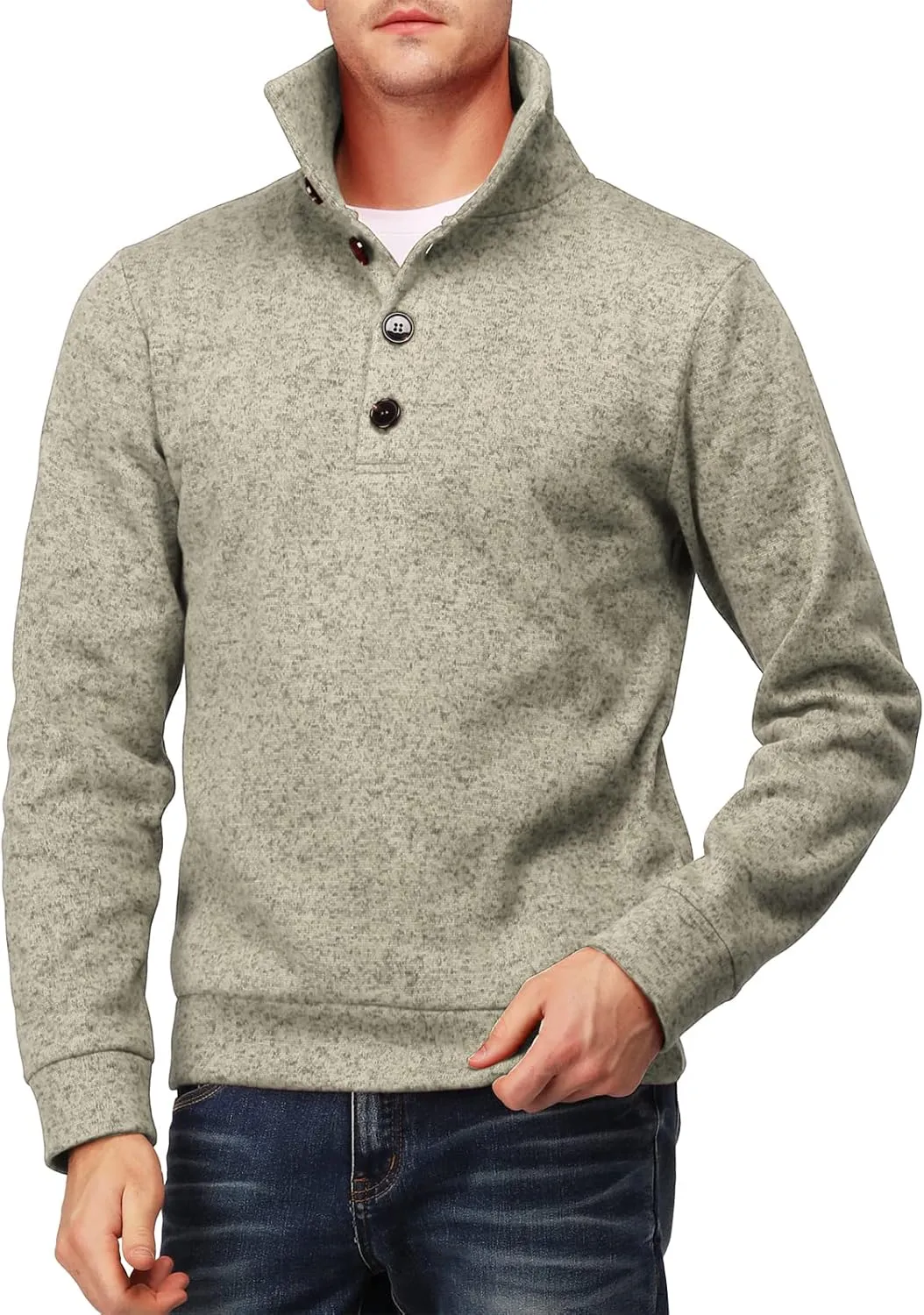 H2H Mens Casual Slim Fit Pullover Sweatshirts Knitted Shirts Napping Inside