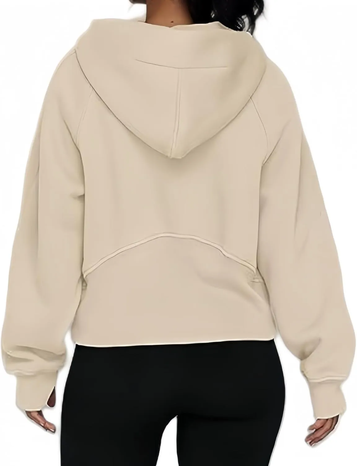 Half Zip Sweatshirts Cropped Hoodies Womens Y2K Fleece Sweatshirts