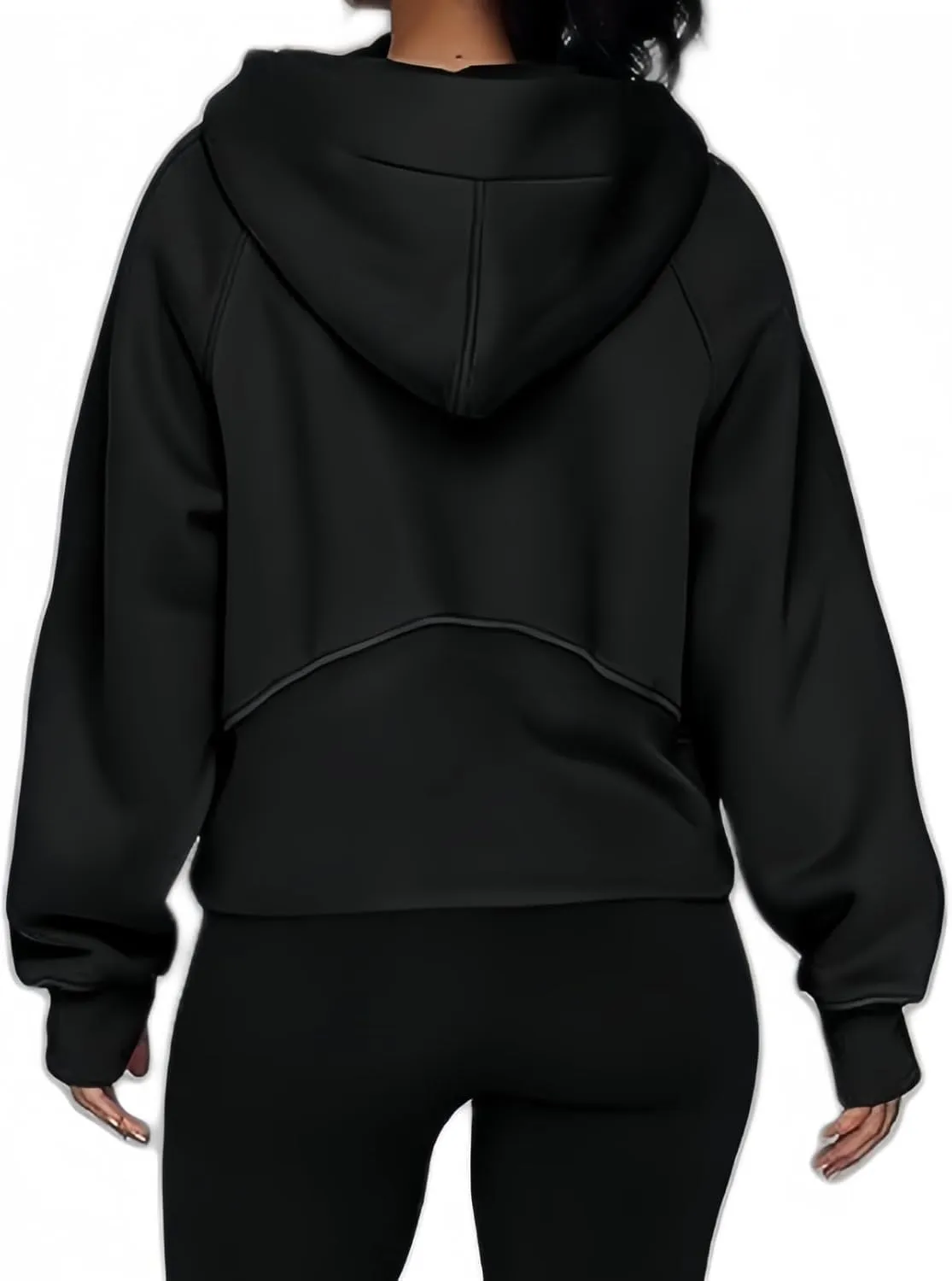 Half Zip Sweatshirts Cropped Hoodies Womens Y2K Fleece Sweatshirts