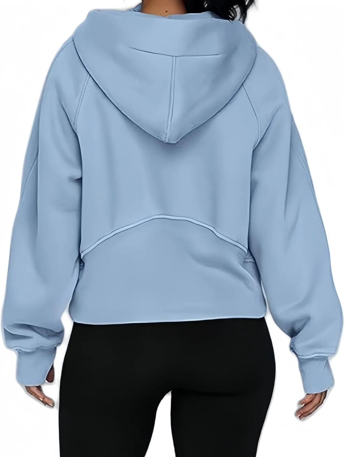 Half Zip Sweatshirts Cropped Hoodies Womens Y2K Fleece Sweatshirts