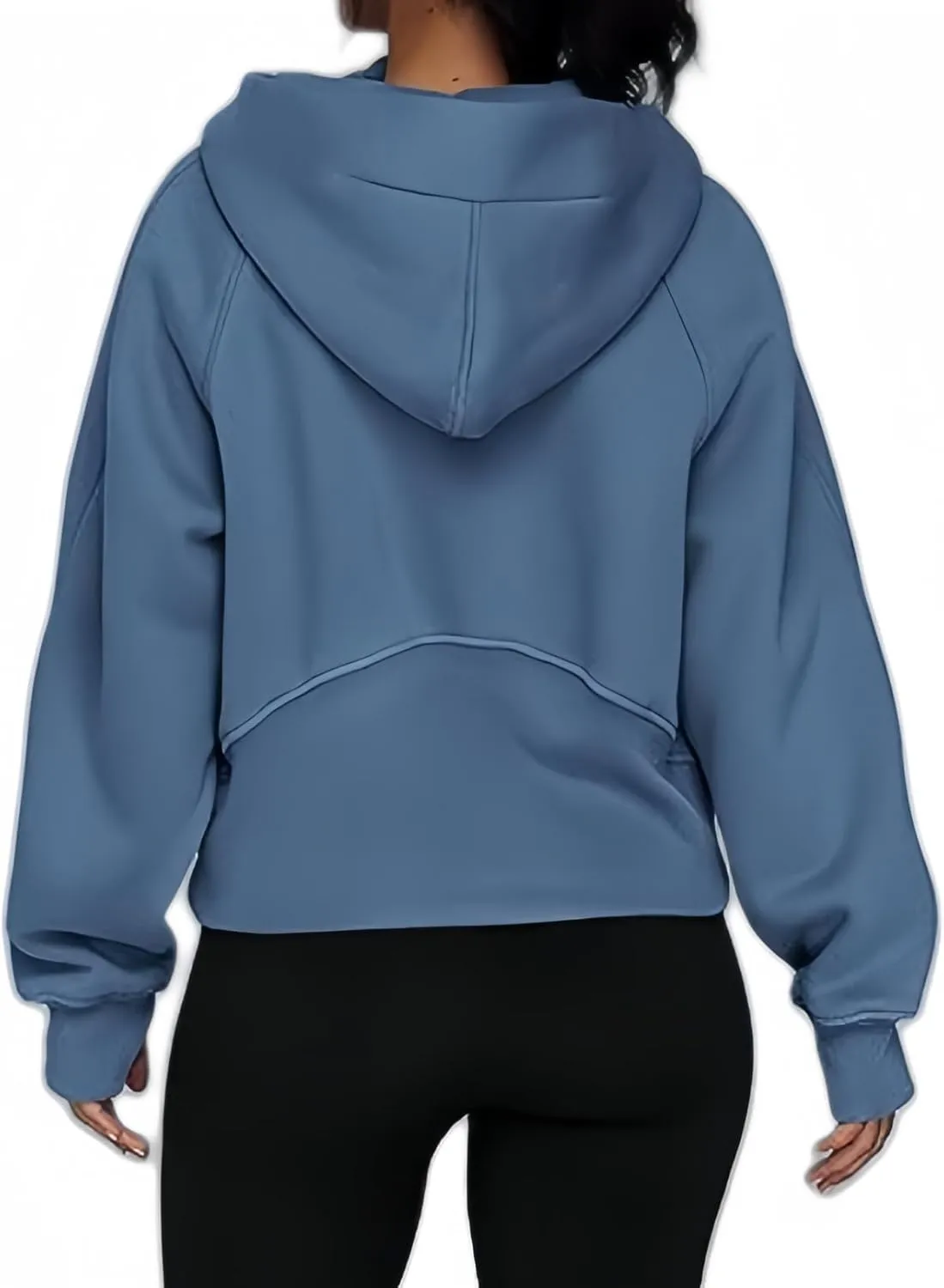 Half Zip Sweatshirts Cropped Hoodies Womens Y2K Fleece Sweatshirts