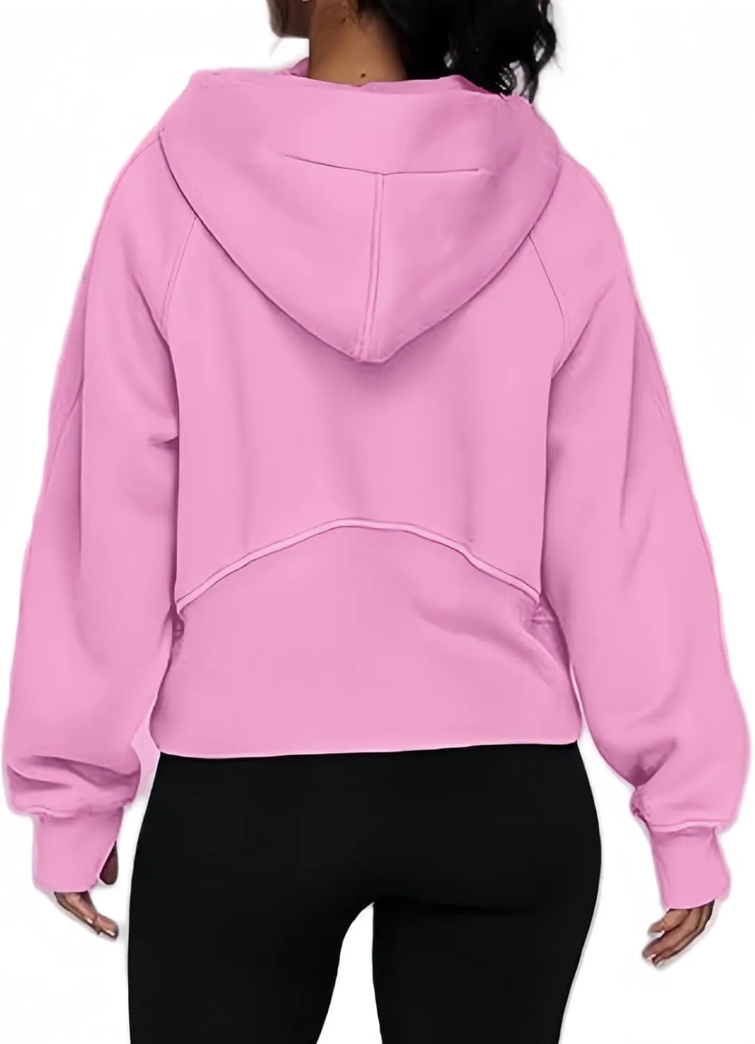 Half Zip Sweatshirts Cropped Hoodies Womens Y2K Fleece Sweatshirts