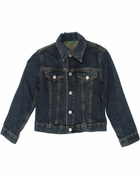 Casual Warmth BENETTON Boys Denim Jacket 5-6 Years Small  Blue Cotton