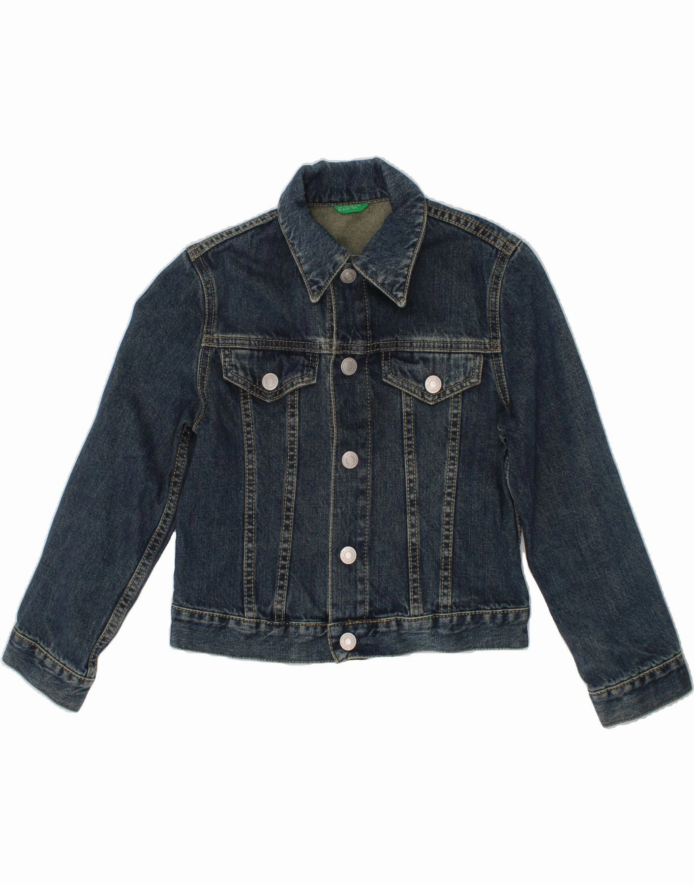 Casual Warmth BENETTON Boys Denim Jacket 5-6 Years Small  Blue Cotton