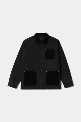 chefs Machine washable Herringbone Lightweight Chore Coat - Black Herringbone