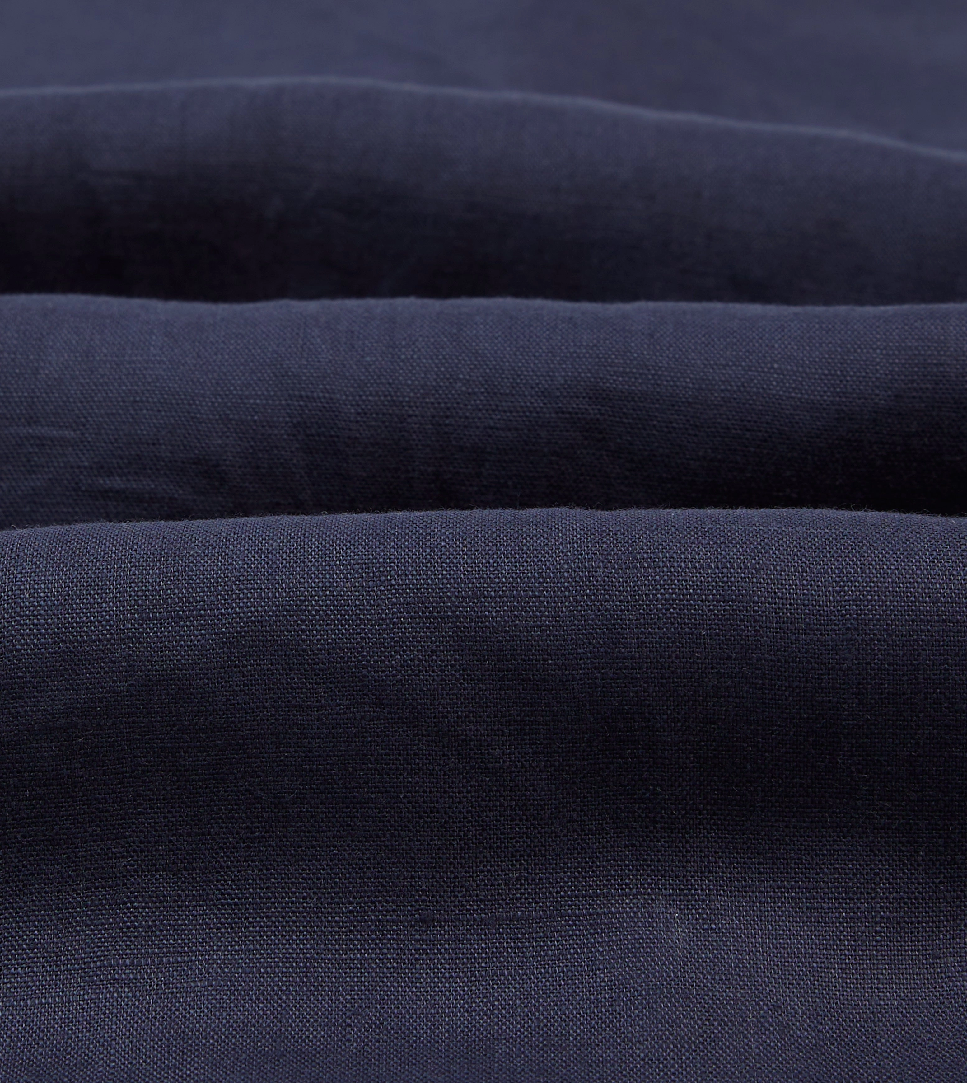 Navy Linen Camp Collar Long Sleeve Shirt Neutral Tones Beach Wear