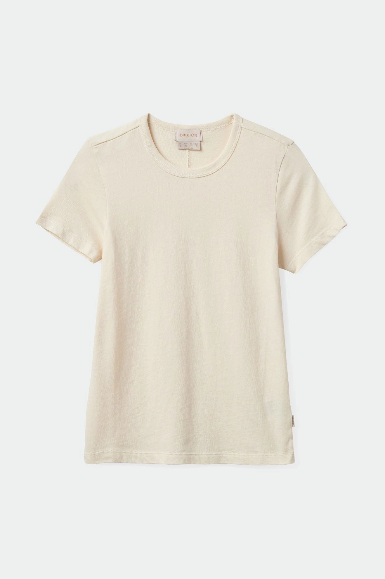 Carefree Organic Garment Dye Slim Crew T-Shirt - White Smoke Easy Wear Style