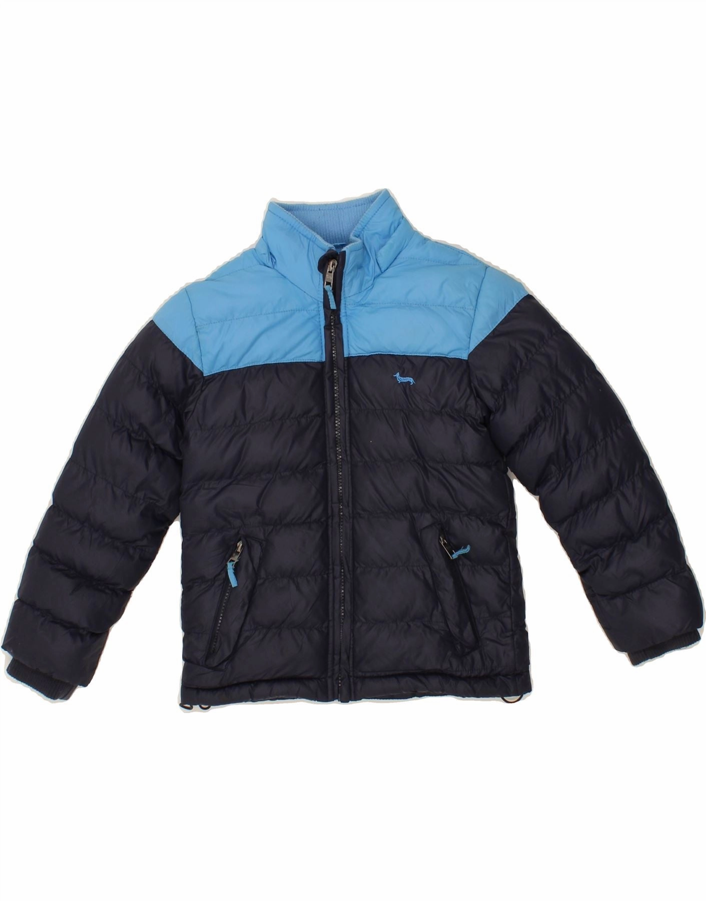 runway show HARMONT & BLAINE Boys Padded Jacket 5-6 Years Navy Blue Colourblock