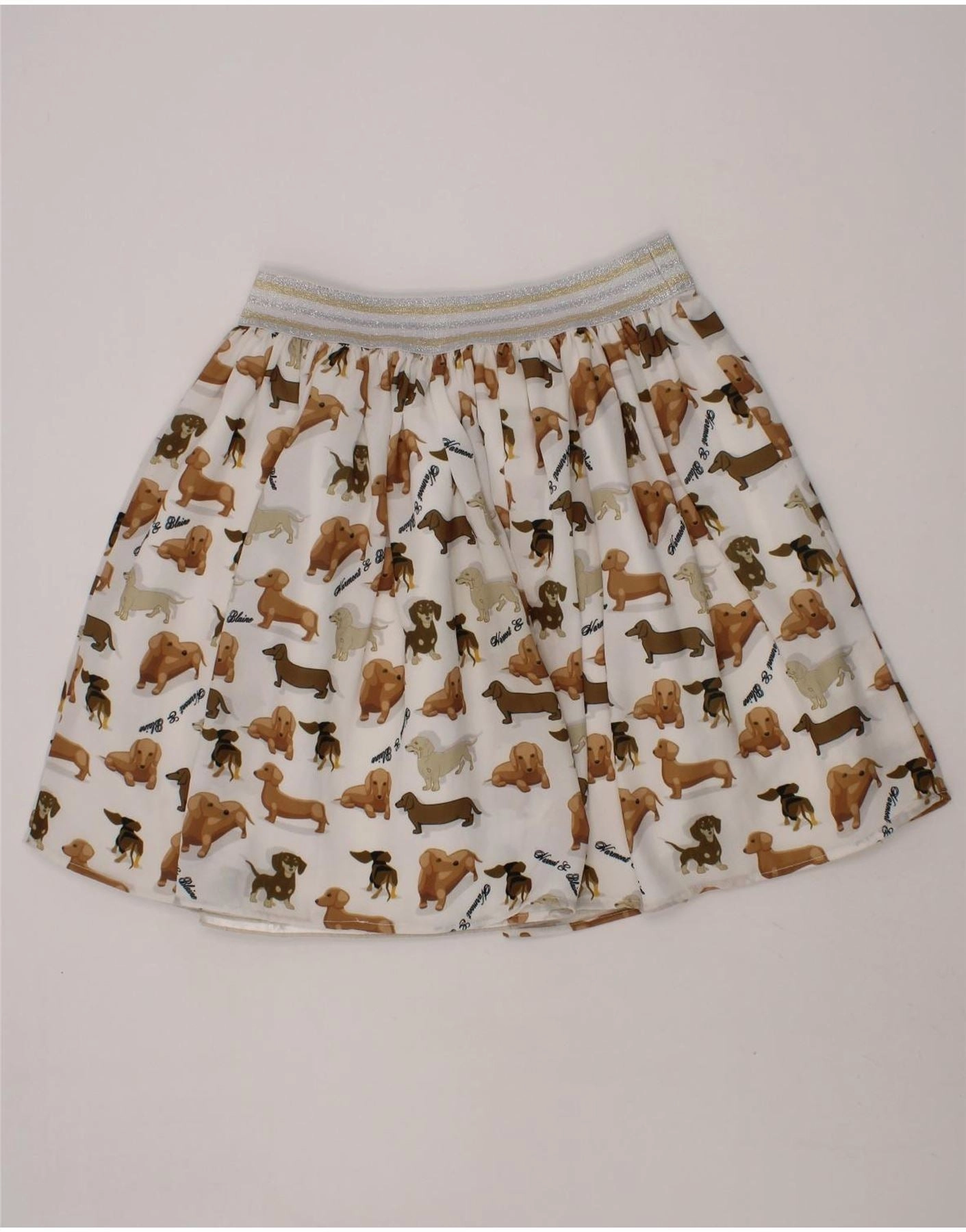 HARMONT & BLAINE Girls A-Line Skirt 9-10 Years W22 White Animal Print Dreamy Drape