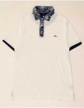 HARMONT & BLAINE Girls Polo Dress 11-12 Years Small White Floral Cotton Flattering Fit Wear CrinkleResistantWeave