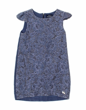 HARMONT & BLAINE Girls Shift Dress 7-8 Years Navy Blue Cotton Soft Volume