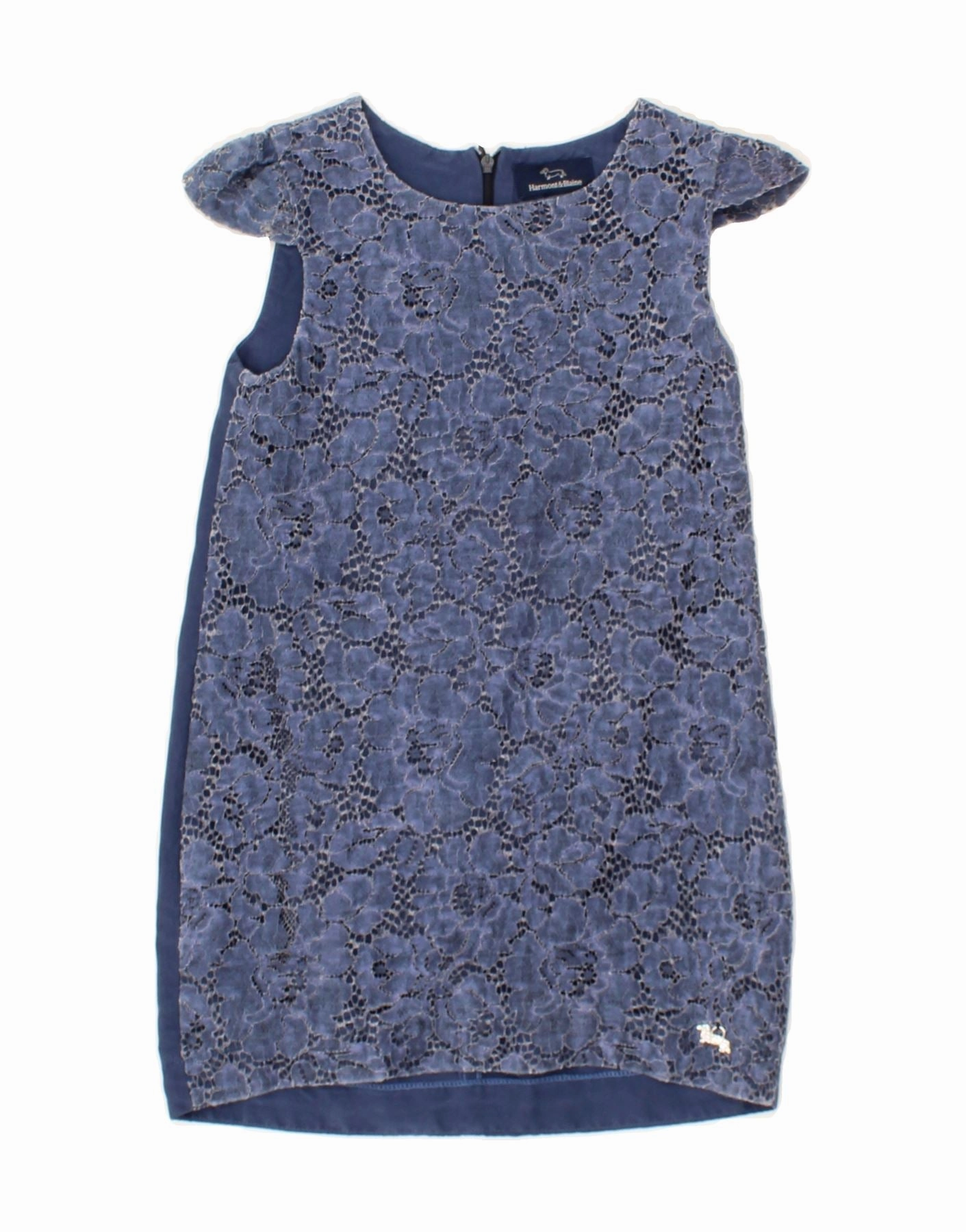 HARMONT & BLAINE Girls Shift Dress 7-8 Years Navy Blue Cotton Soft Volume