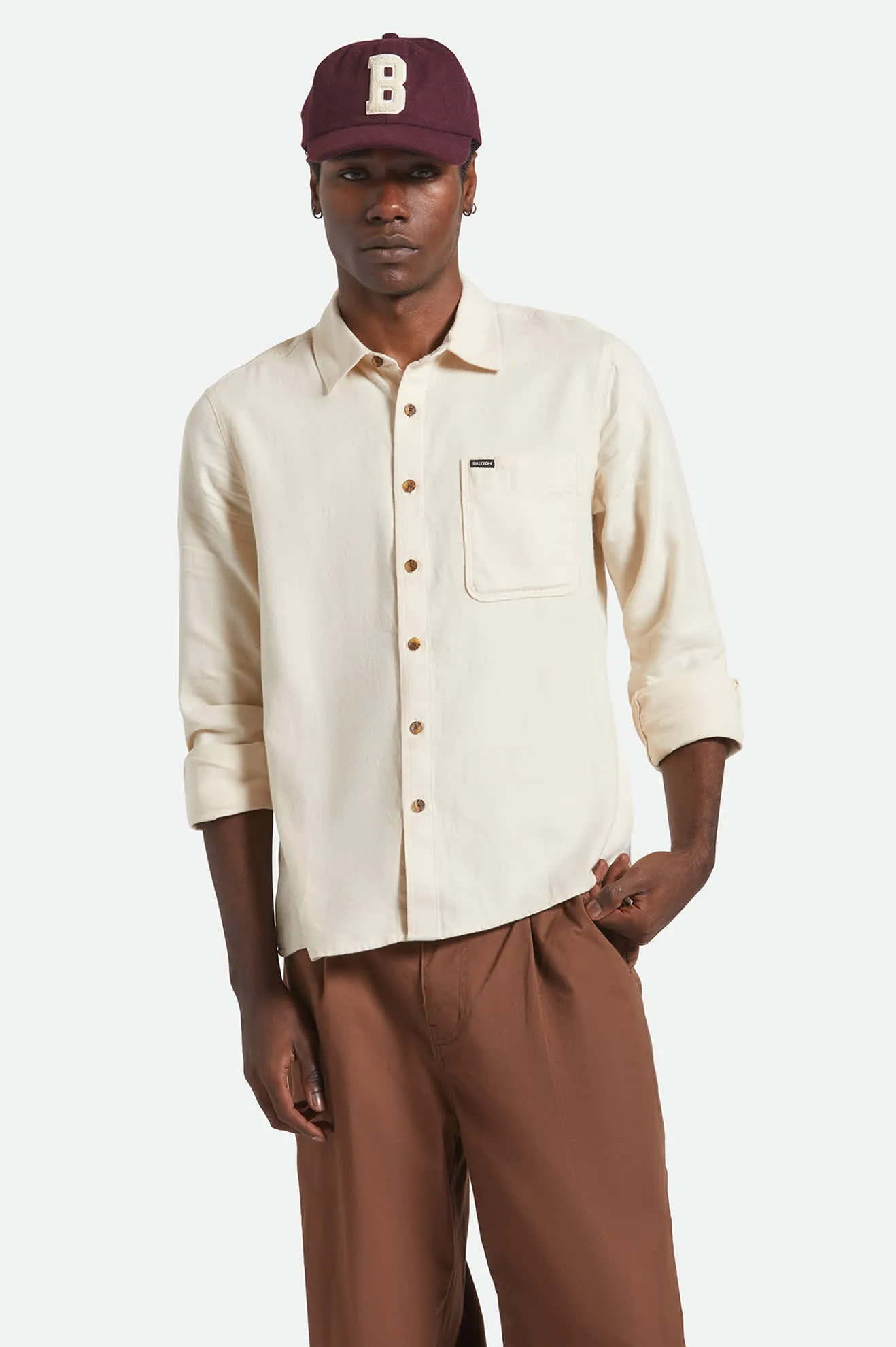 Hasting Lightweight Ultra Soft Flannel - Whitecap Contrast Stitch Multi Pocket Utility