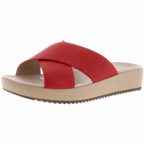 Form Boost Hayden Womens Leather Wedge Slide Sandals