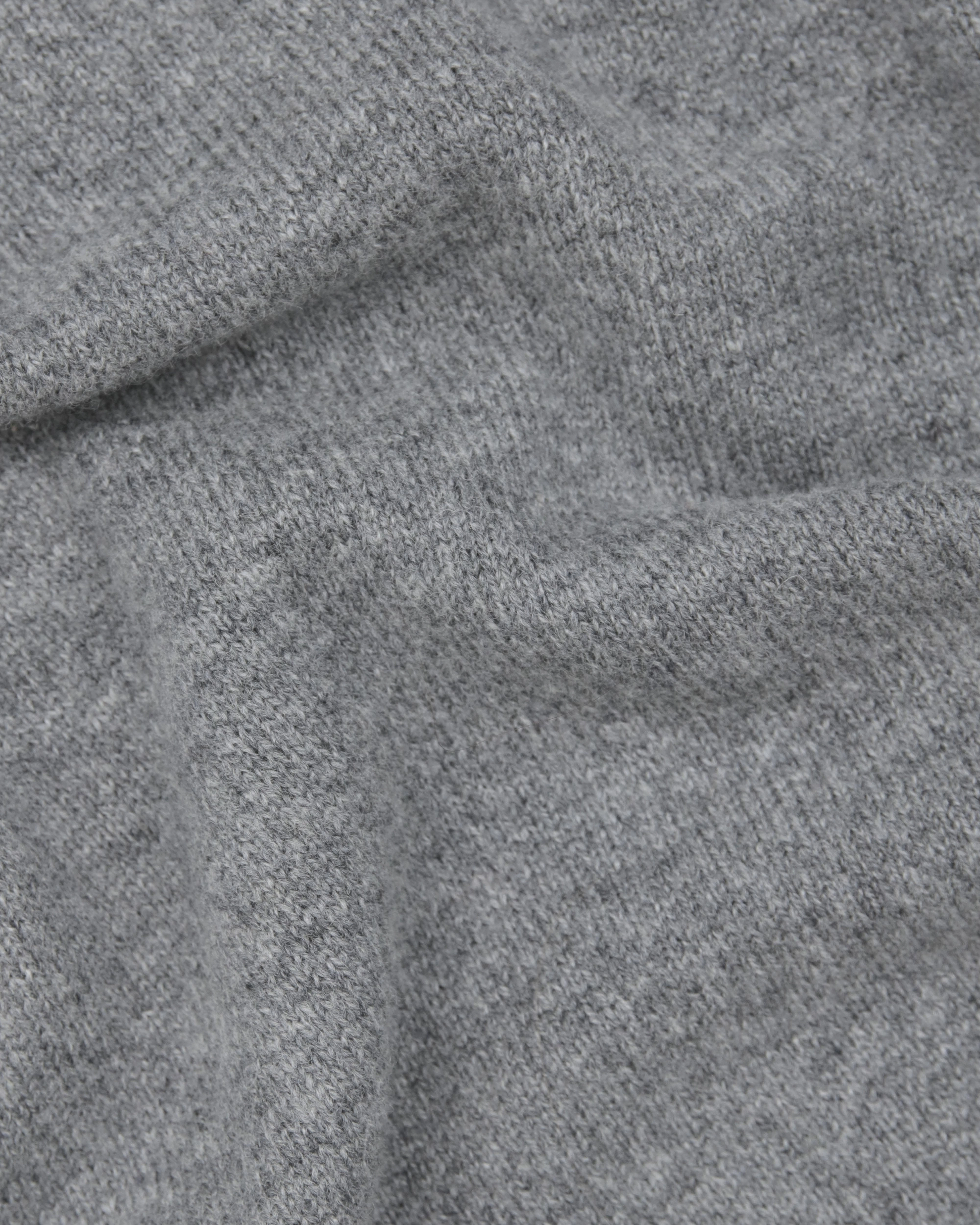 Grey Mix Lambswool V-neck Sweater Winter Fashionable Effortless Style