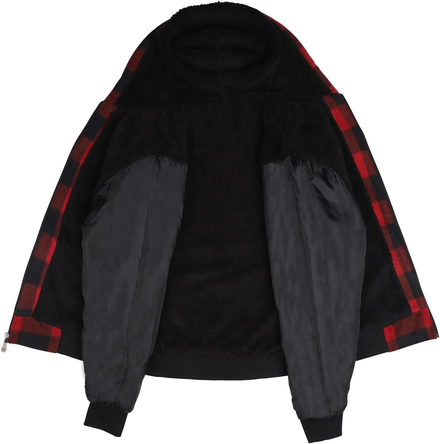Heavy Warm Sherpa Lined Flannel Jackets for Men, Winter Coats and Plaid Flannel Hoodies with Fleece Lining