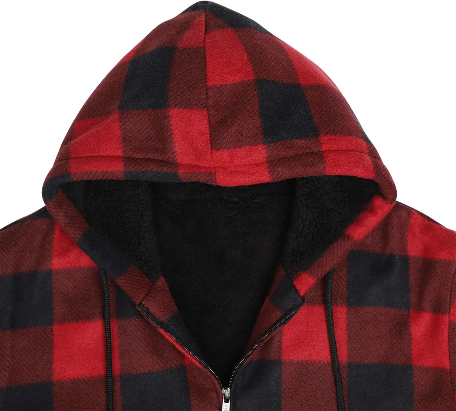 Heavy Warm Sherpa Lined Flannel Jackets for Men, Winter Coats and Plaid Flannel Hoodies with Fleece Lining