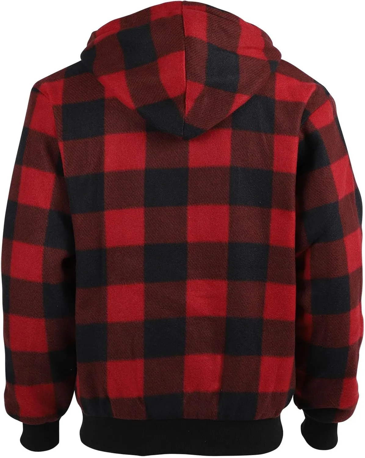 Heavy Warm Sherpa Lined Flannel Jackets for Men, Winter Coats and Plaid Flannel Hoodies with Fleece Lining