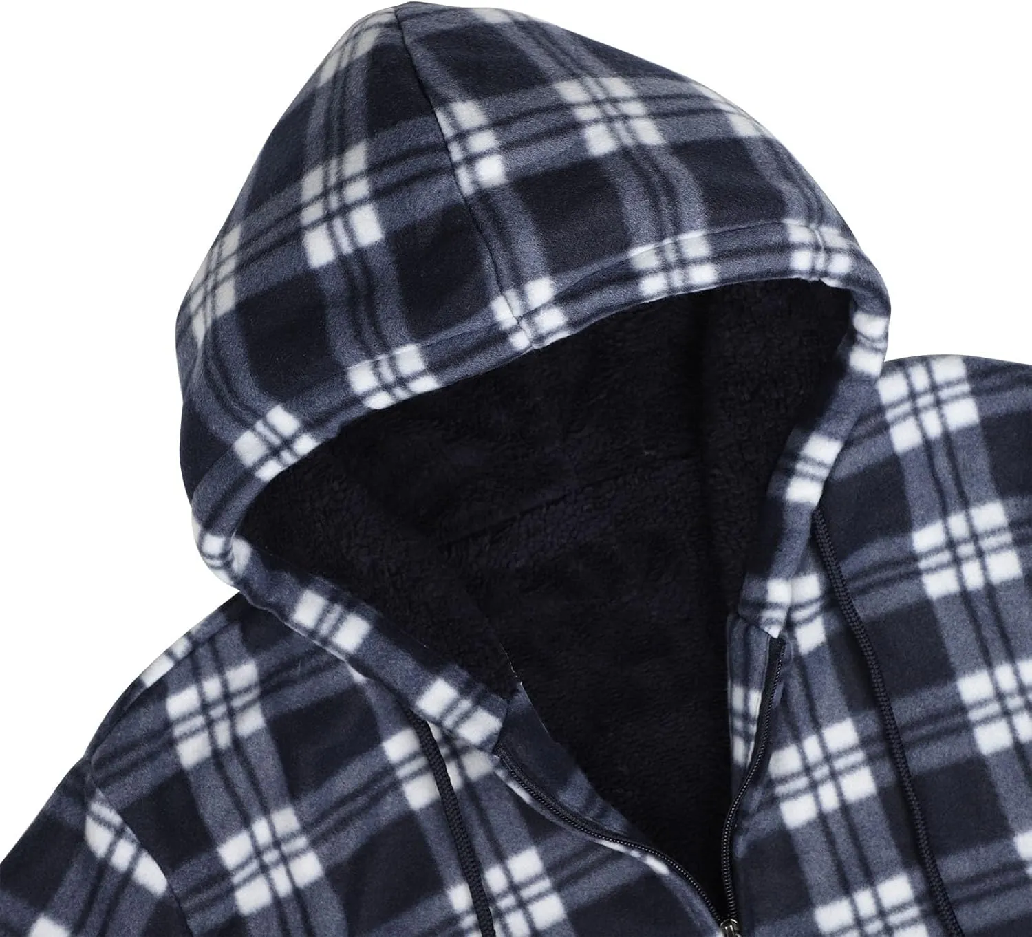 Heavy Warm Sherpa Lined Flannel Jackets for Men, Winter Coats and Plaid Flannel Hoodies with Fleece Lining