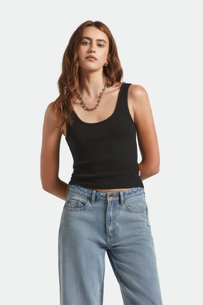 Pointelle Slim Fit Tank - Black Light Wear