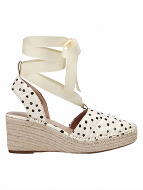 Women's Smila Espadrille Sandal In Eggshell/black Polka Dot Sure grip
