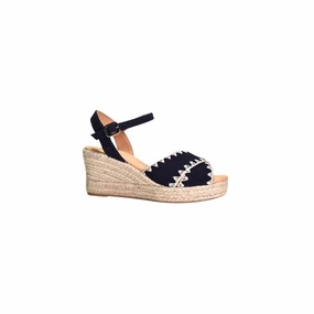 Women's Ember Criss-Cross Suede Espadrille In Navy Supportive Flex Support All Day