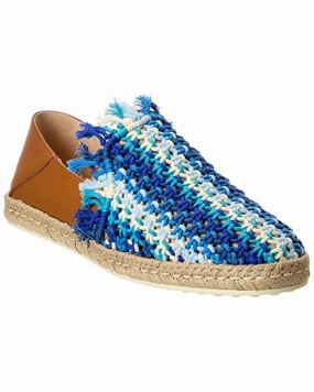 Flexible Wear Stable Edge TOD??s Rope & Leather Espadrille