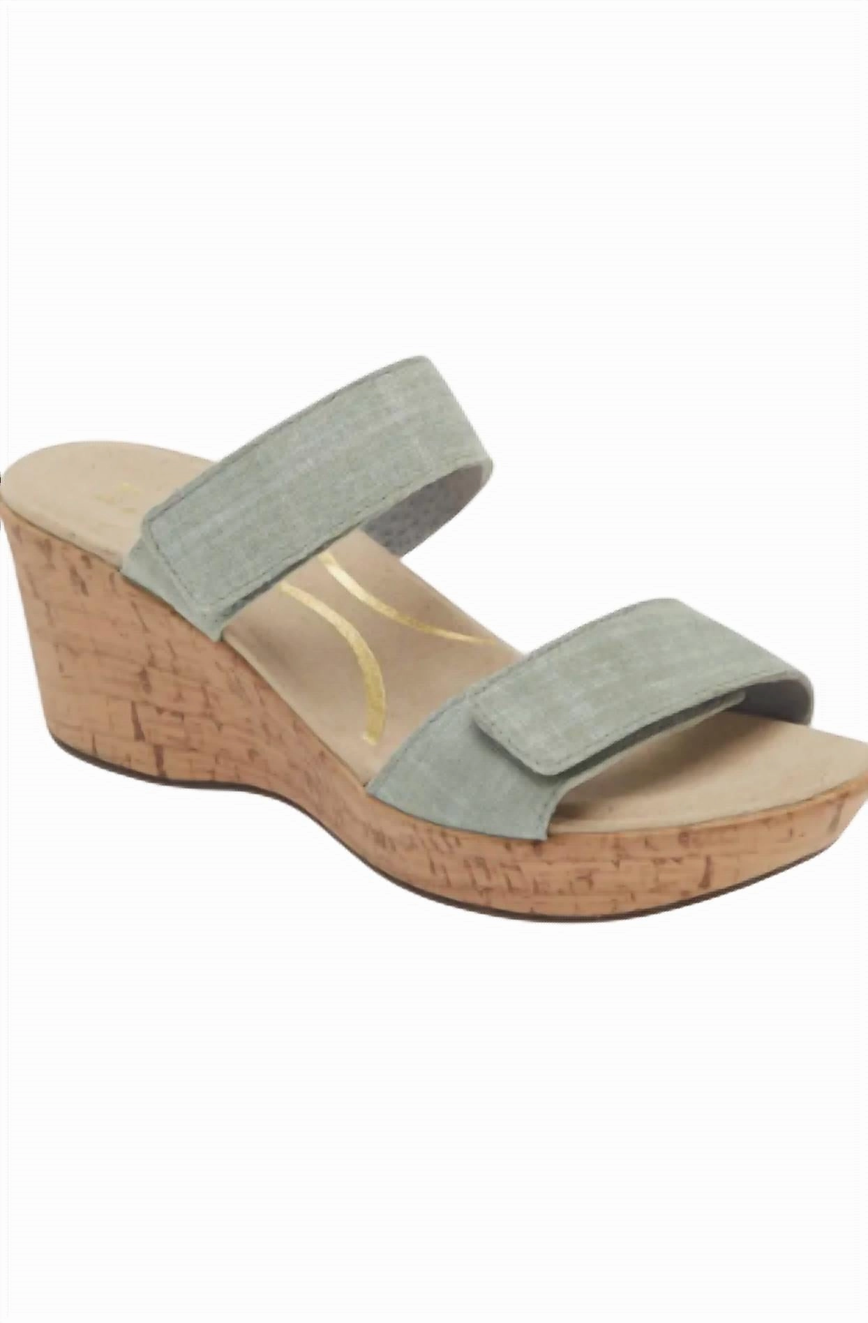 Caveran Sandals In Teal Linen Leather Style Motion