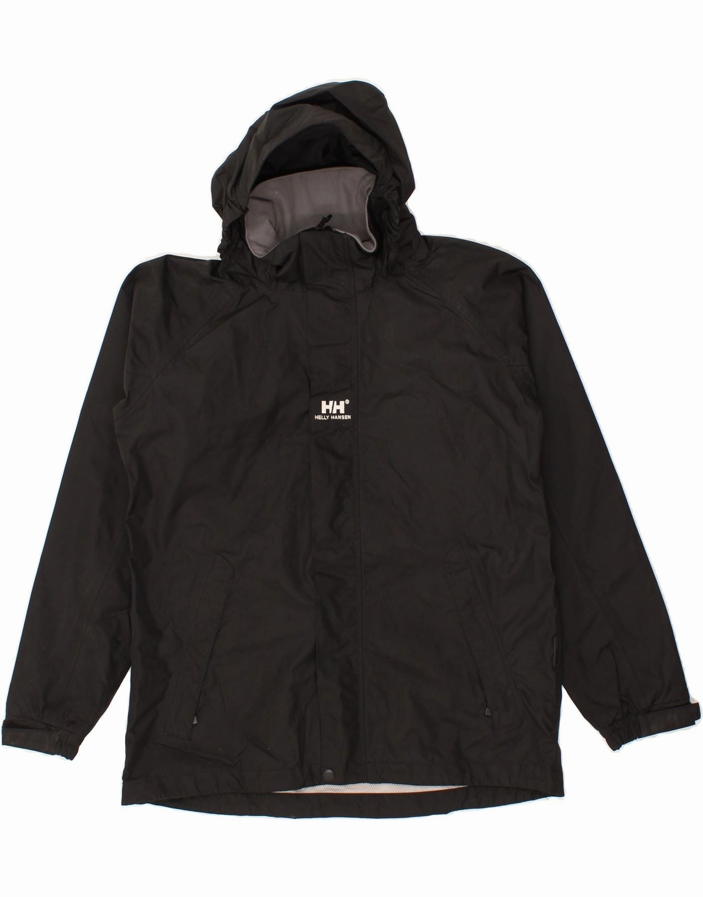Finance Water resistant coating HELLY HANSEN Boys Hooded Rain Jacket 13-14 Years Black Polyester