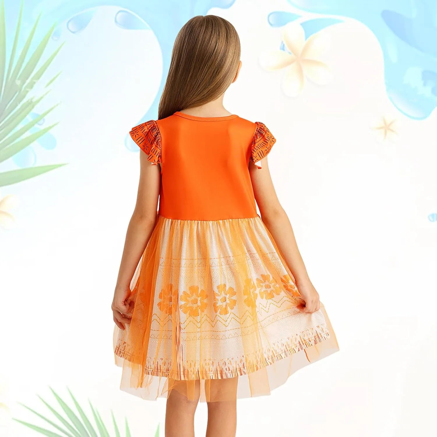 HenzWorld Princess Costume for Girls Halloween Dress up Birthday Gifts Party Flutter Sleeve Tulle Dresses Cosplay Outfits