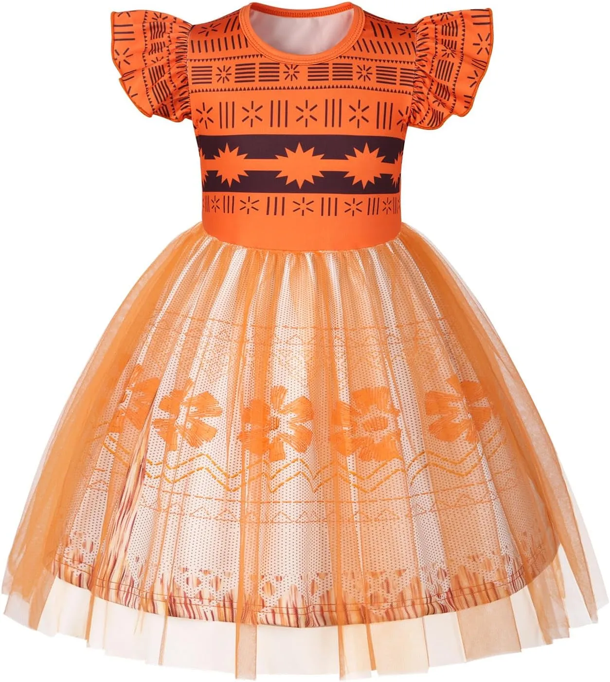 HenzWorld Princess Costume for Girls Halloween Dress up Birthday Gifts Party Flutter Sleeve Tulle Dresses Cosplay Outfits