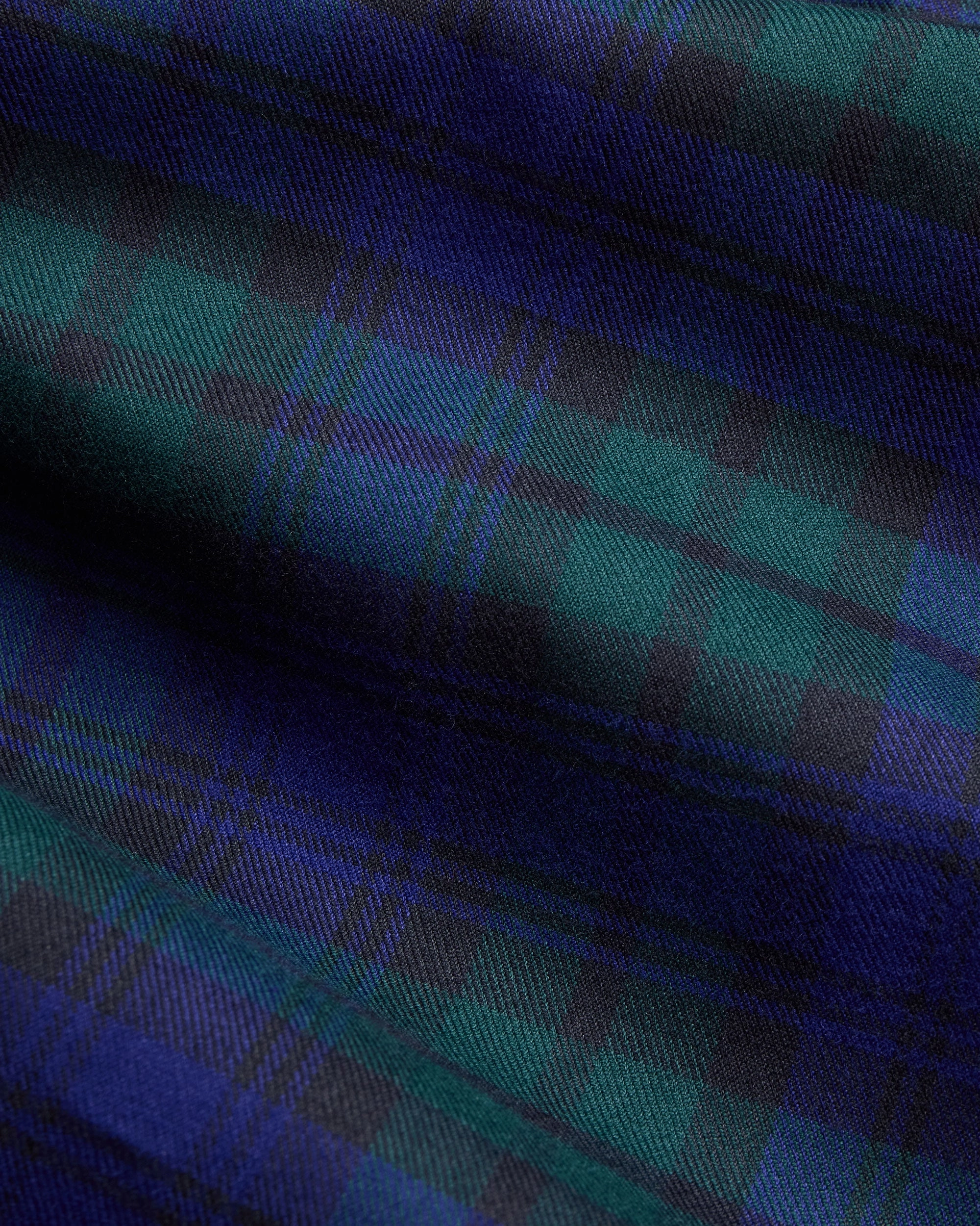 Trendy Apparel Flex Fit Collar Made-in-USA Blackwatch Tartan Flannel Sport Shirt - Classic Fit