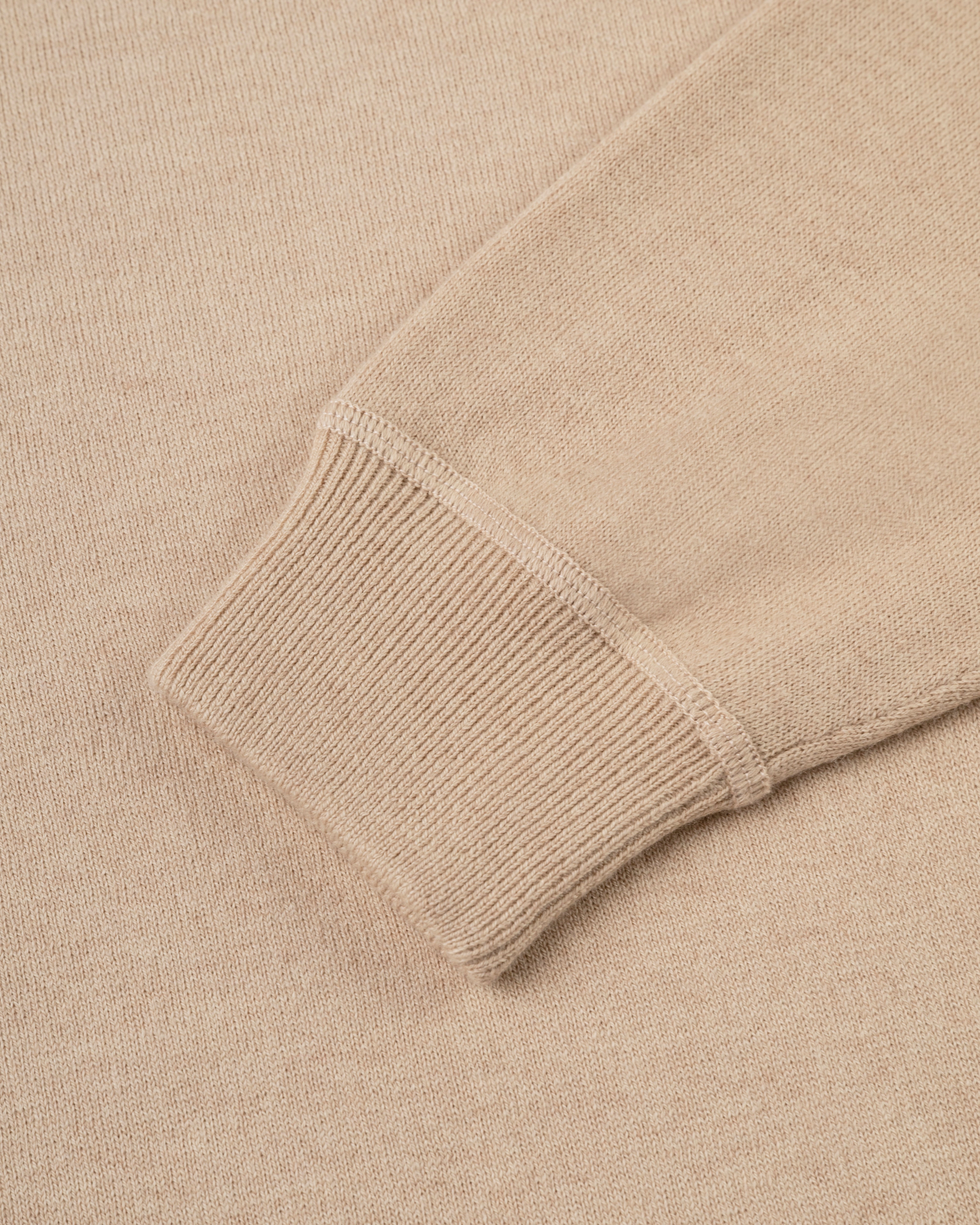 Stylish Comfort Smart Layers Tan Cotton/Wool Crewneck Sweatshirt - Trim Fit
