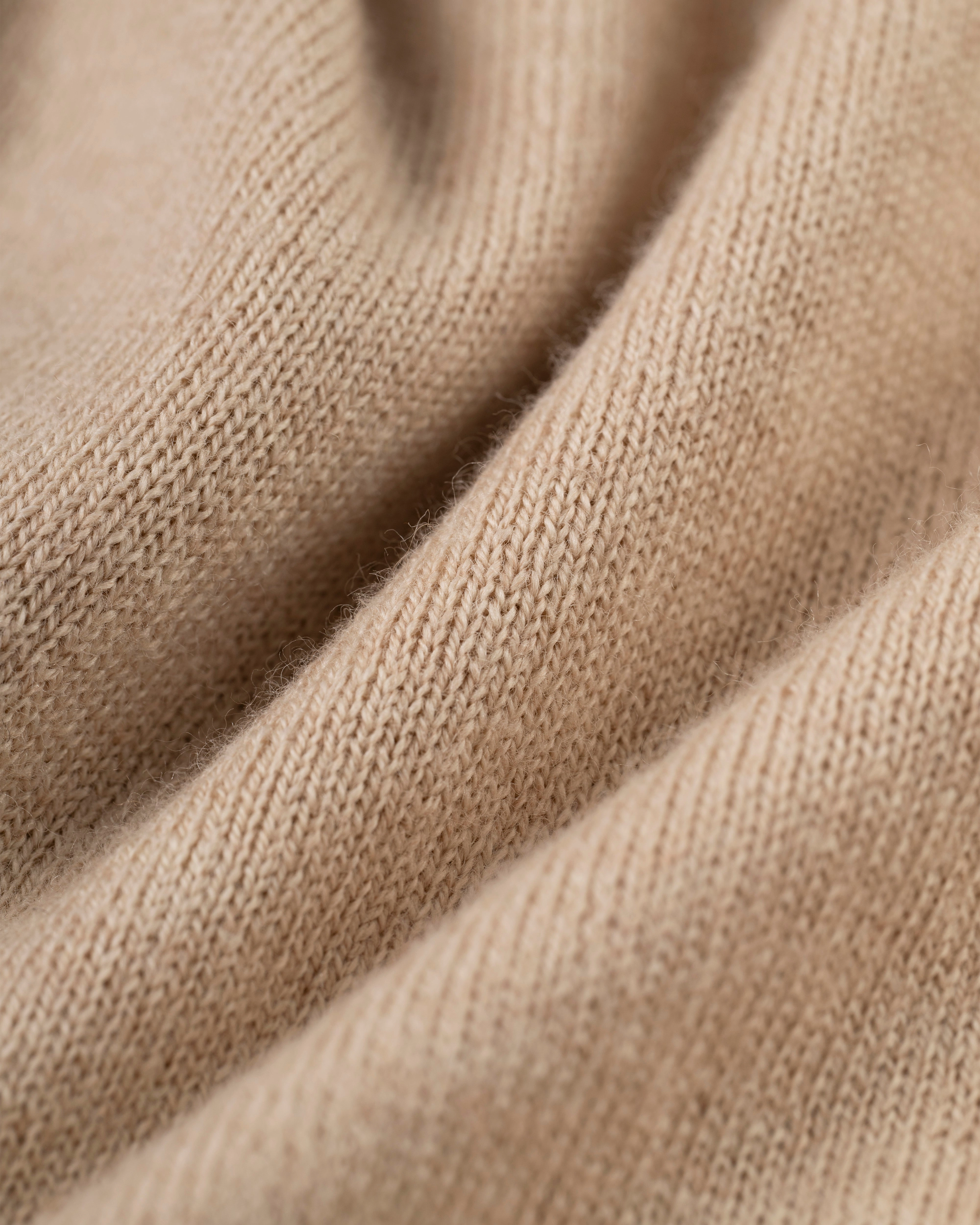 Tan Cotton/Wool Crewneck Sweatshirt - Trim Fit Sleek Wear