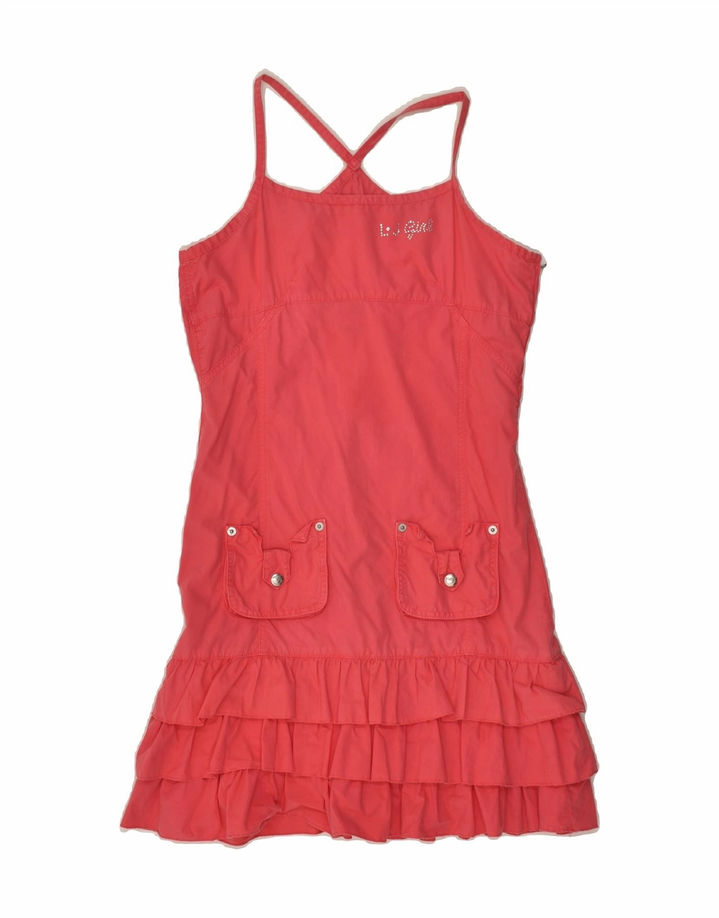 Floral-Pattern Linen Love LIU JO Girls Sundress 13-14 Years Pink Cotton