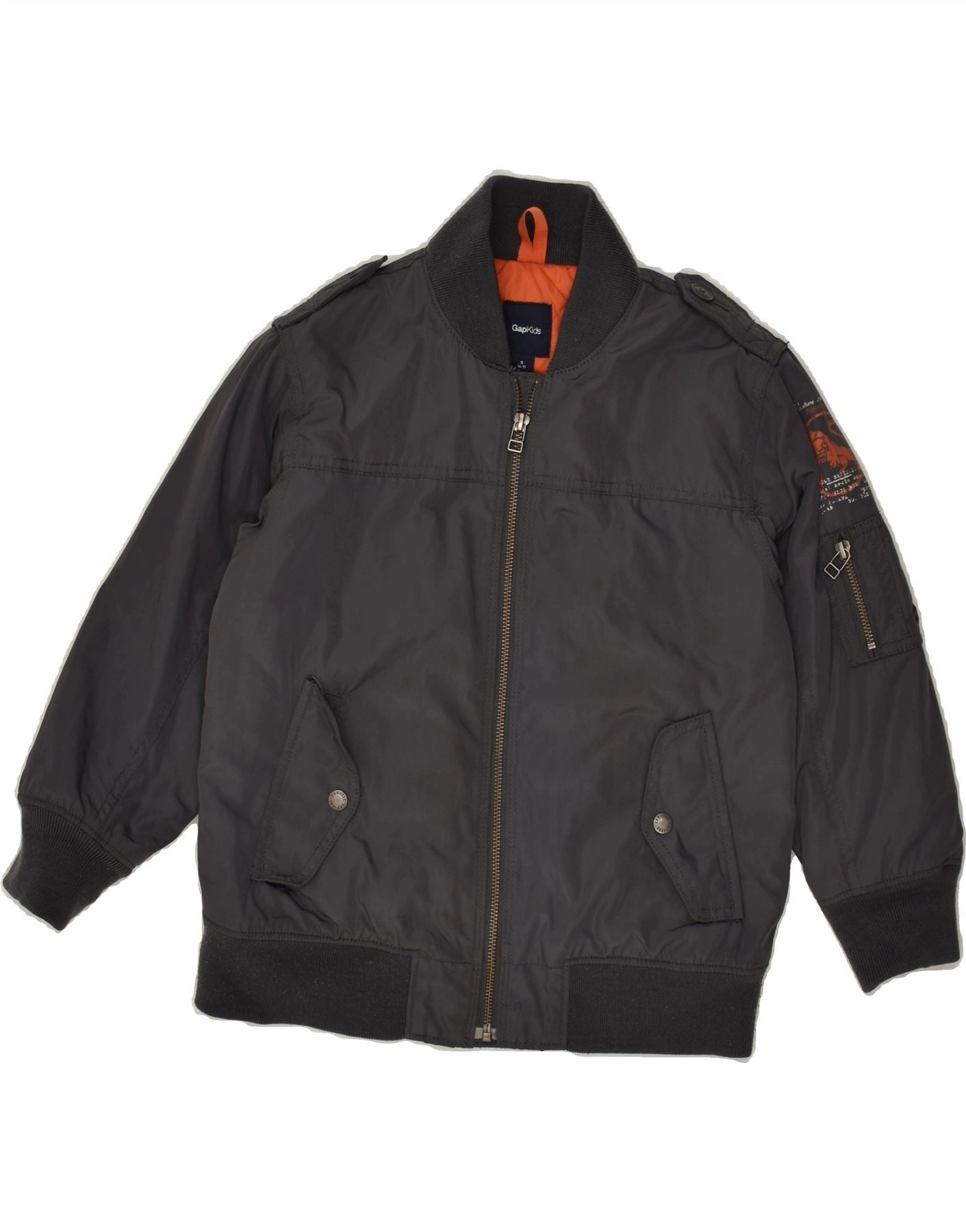 GAP Boys Bomber Jacket 6-7 Years Small Grey Polyester Oppose UltraLight Packable Design