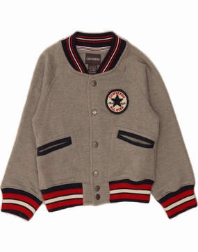 Protect Heavy Duty Hardware CONVERSE Boys Graphic Varsity Jacket 4-5 Years Small Grey Cotton
