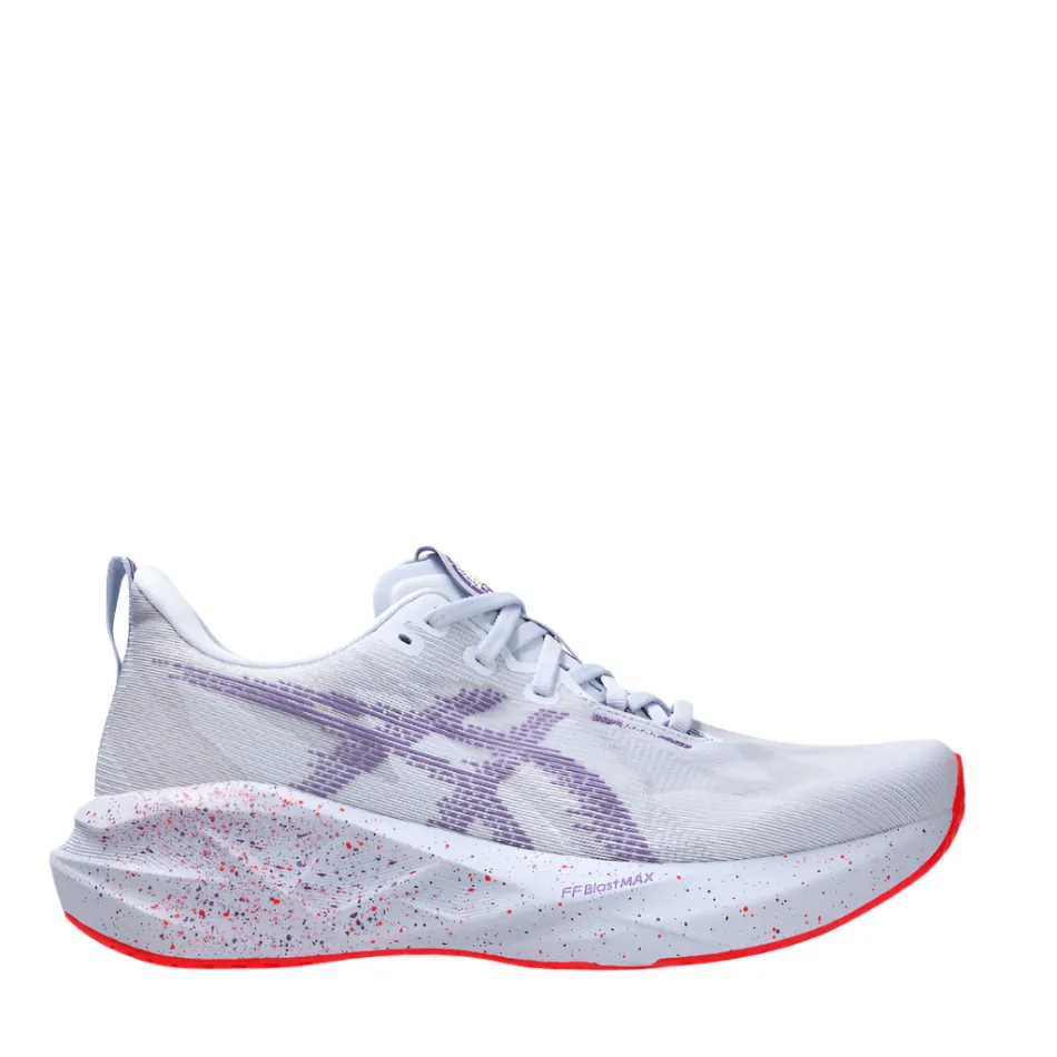 anti - static shoes Dynamic Heel Stabilizer ASICS Men's NOVABLAST 5 TOKYO Collection Running Shoes in Blue Fade/Edo Purple AW25