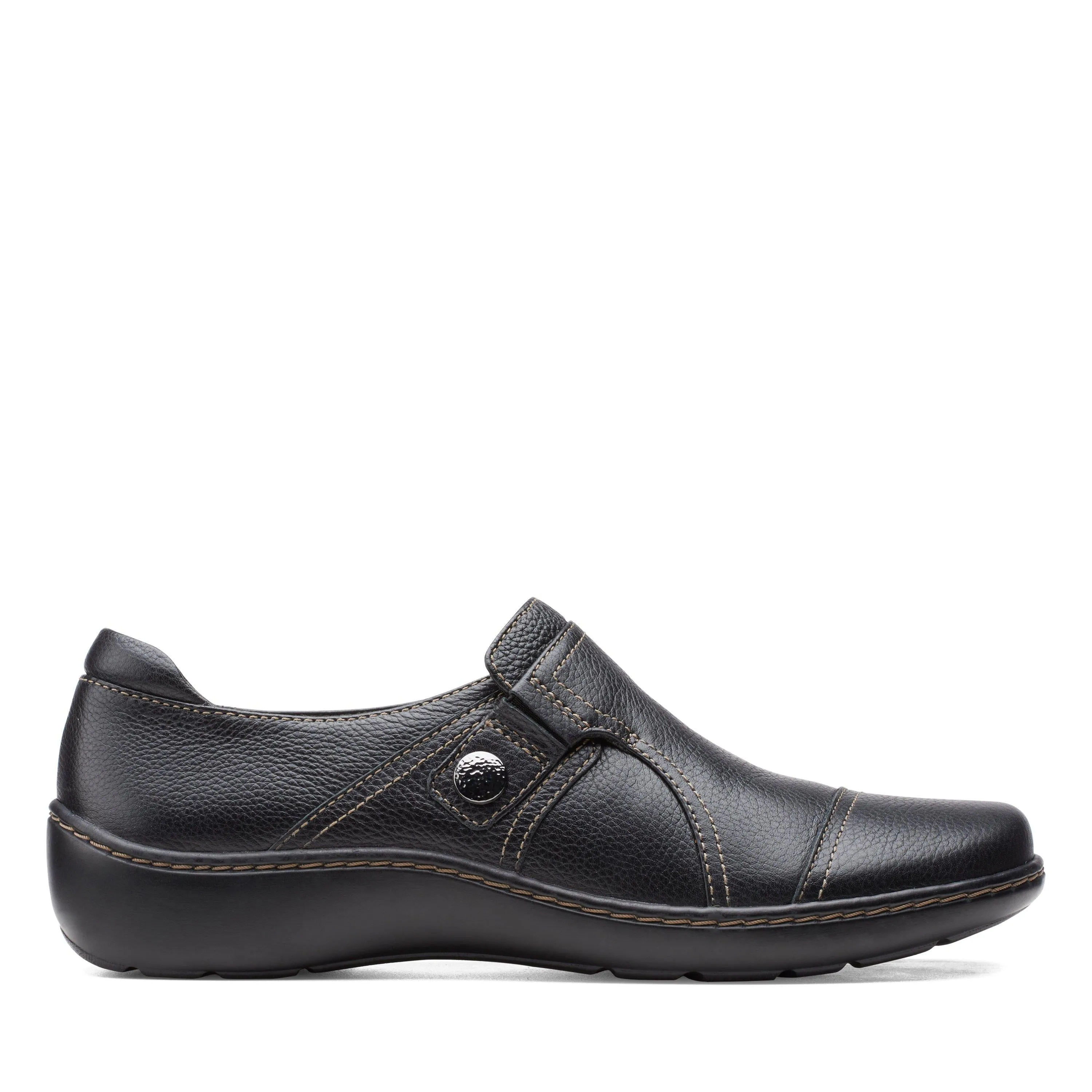 Non-Slip Shoes Clarks Cora Poppy in Black Leather